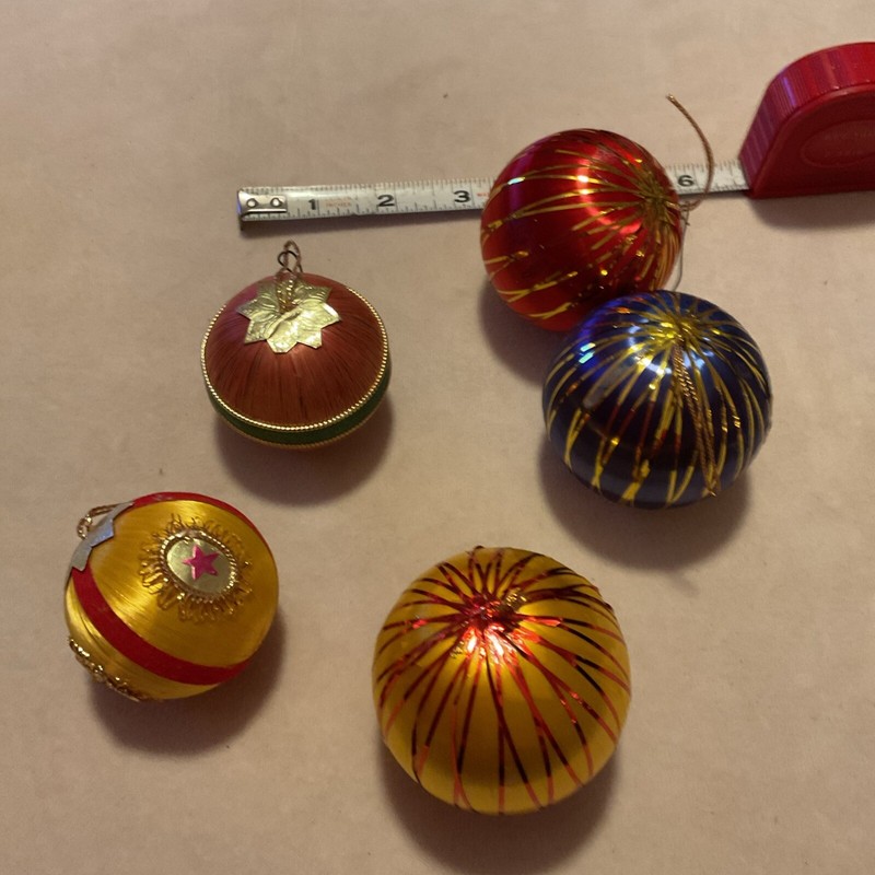 Vintage Christmas Ornaments 5  Silk Satin Spun Unbreakable Ball