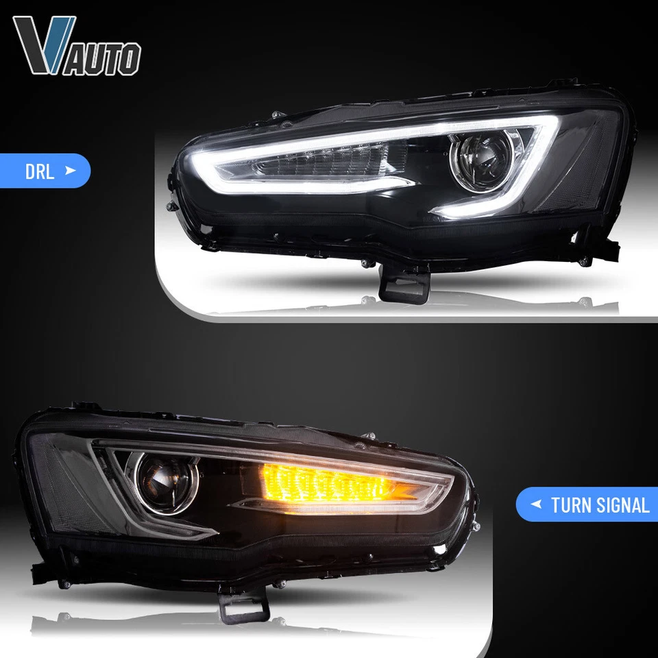 VLAND For 08-17 Mitsubishi Lancer /CJ CF Evo X LED Projector Headlights A Pair - image 3 of 4