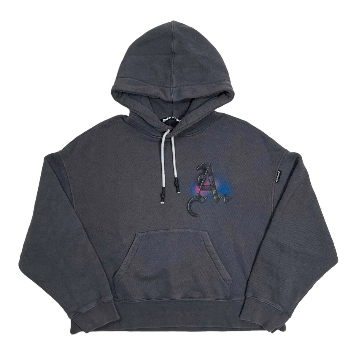 Palm Angels Air Printed Hooded Sweatshirt Grey