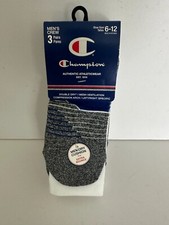 Champion Crew Sport Socks White Reflect Logo CHMS21 3 Pairs Men Shoe Size 6-12