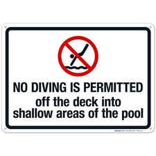 No Diving Is Permitted Sign, Pool Sign,