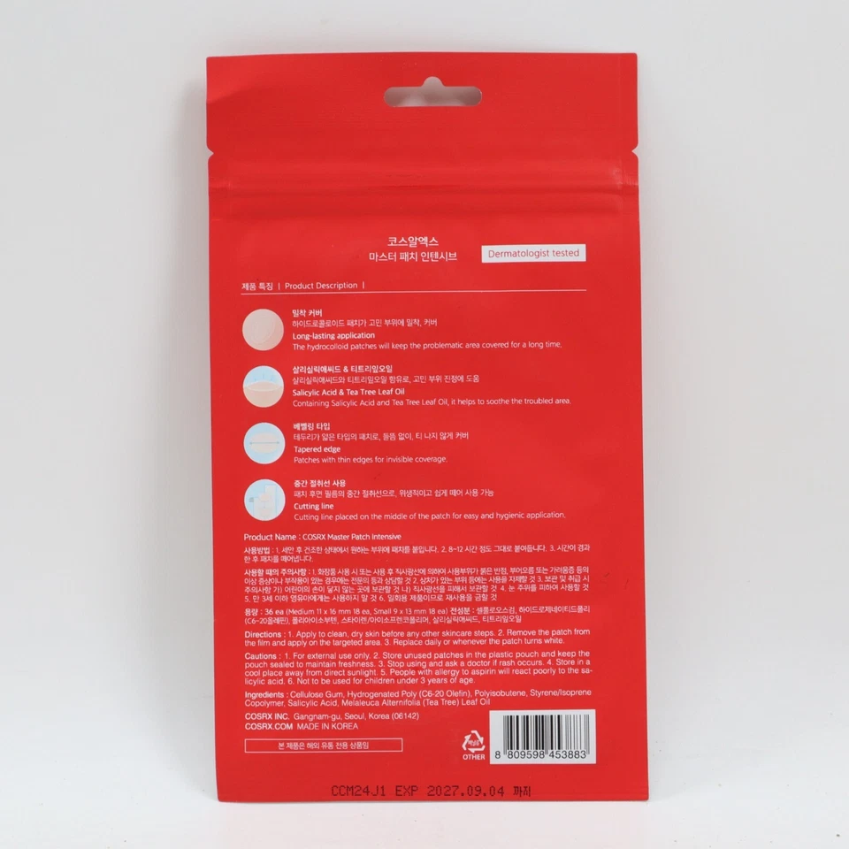COSRX Master Patch Tratamiento Intensivo de Manchas Invisibles para Acné, 36 Cada uno EXP 09/2027 Foto 2 de 3