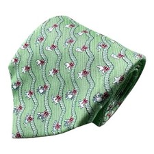 Vineyard Vines Green Sailboat Beach Ocean Silk Mens Tie 3.75 Inch Width