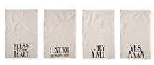 Creative Co-Op DA7426A Cotton Tea Towel Southern Saying Ma'am Y'all Set of 4
