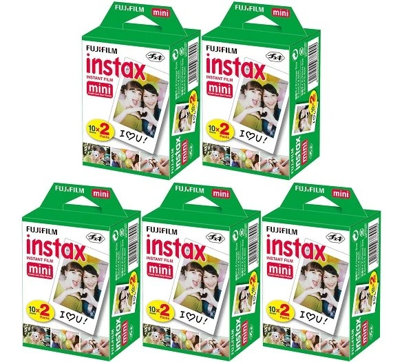 FUJIFILM FUJI INSTAX mini SOFORTBILD FILM 5 Doppelpacks für 100 Bilder !! MDH: 03/2027
