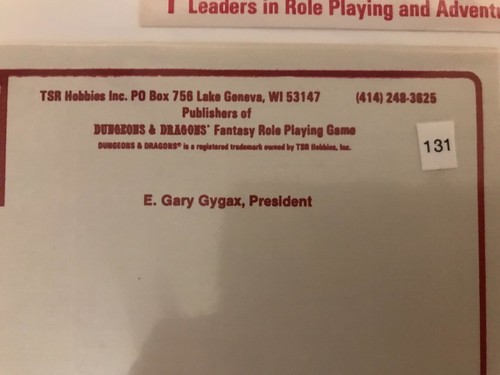 Gary Gygax: COA - Stationary - From the Desk of Gary Gygax + 2 Envelopes TSR D&D - Picture 5 of 7
