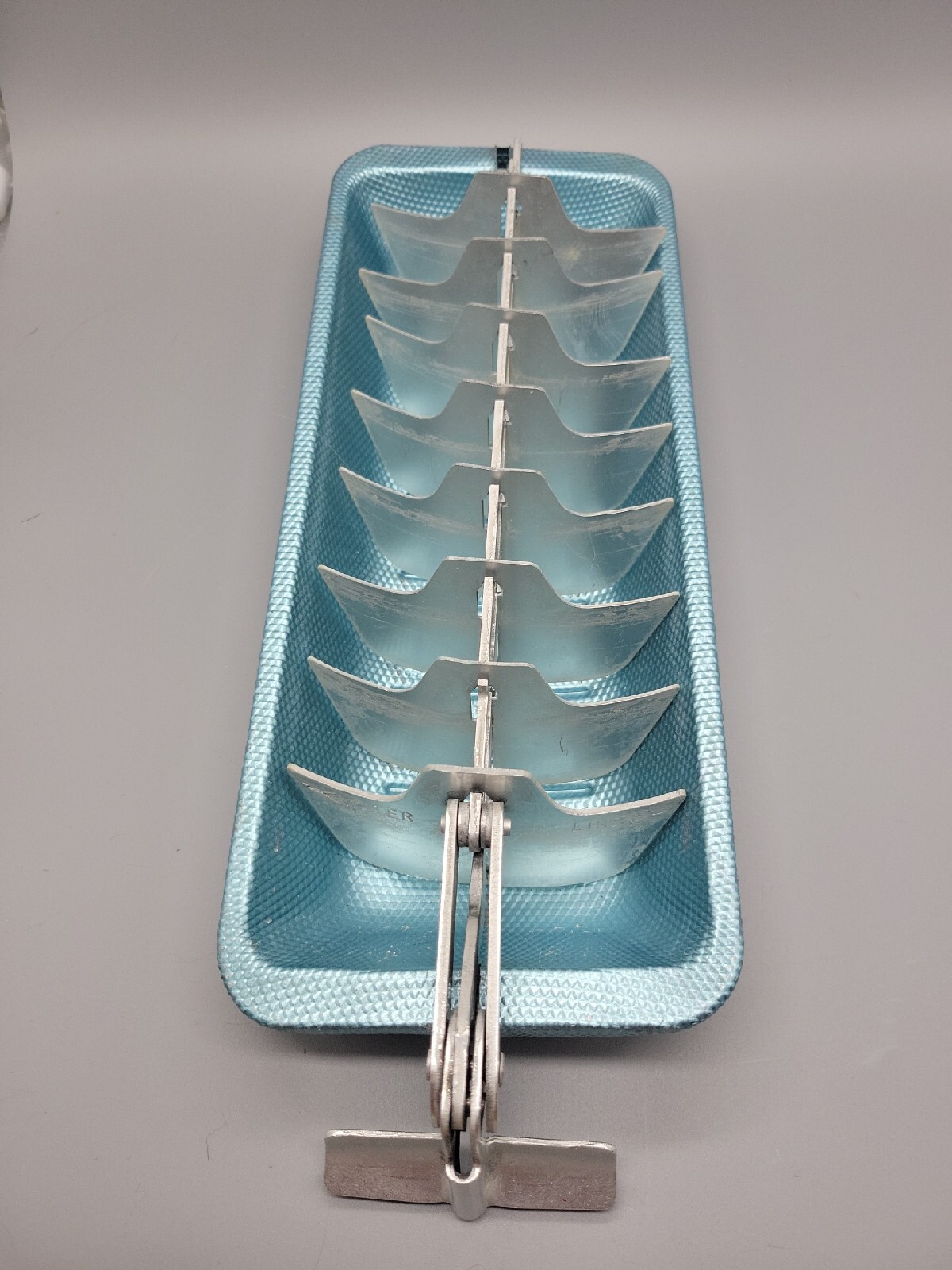 Vintage Light Blue Hammered Aluminum Metal Ice Cube Tray eBay