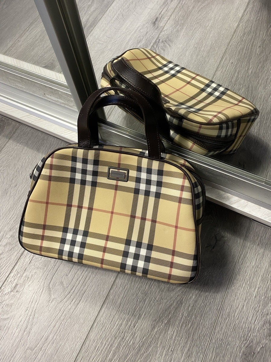 Vintage Burberry London Nova Check Tote Handbag Women's Shoulder