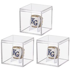 3 Pack Championship Ring Display Case Clear Acrylic Ring Stand Holder