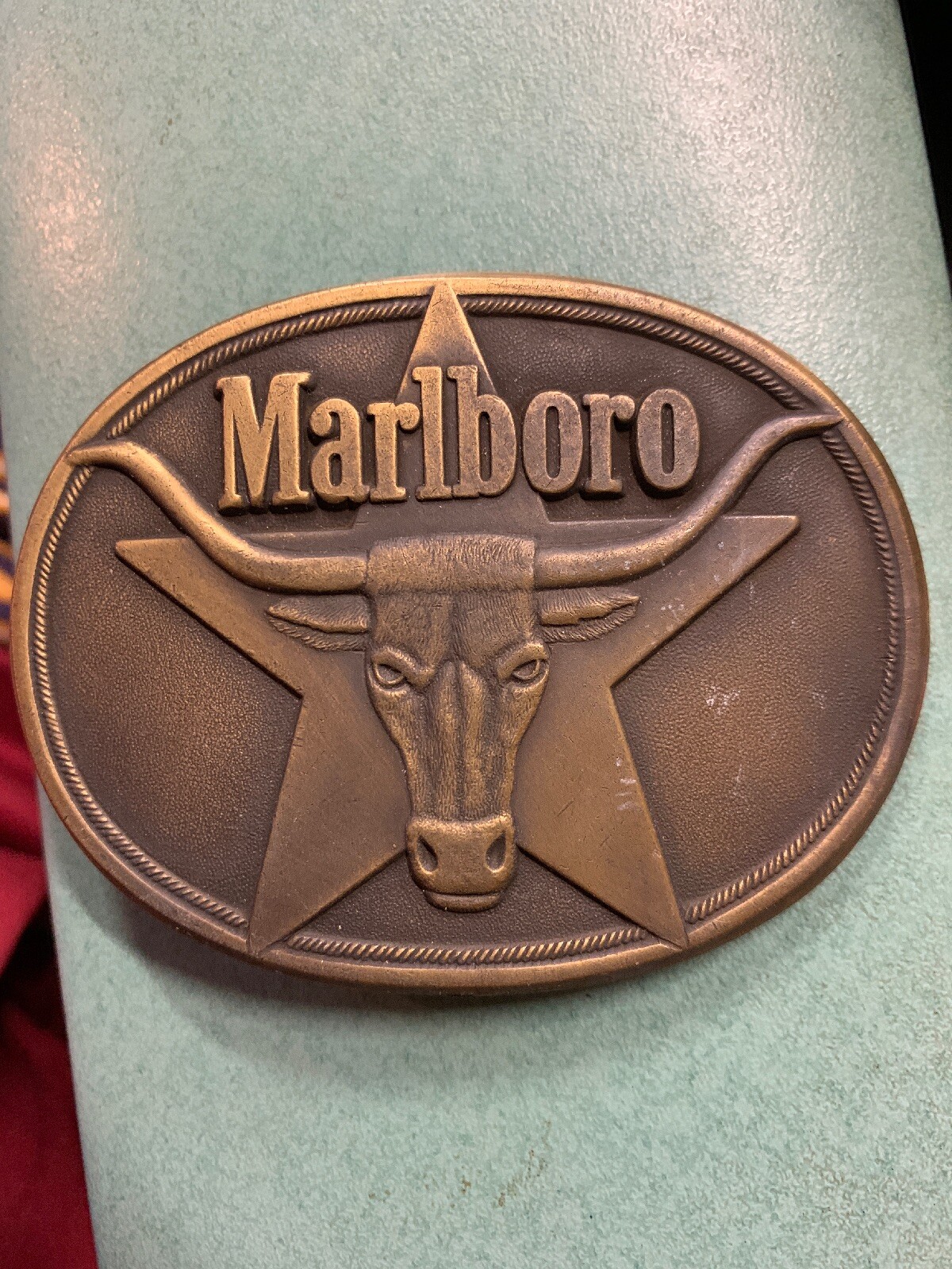 Marlboro 1987 Solid Brass VINTAGE BELT BUCKLE Philip … Gem