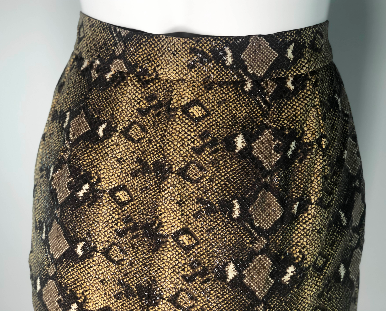 Gonna vintage Yves Saint Laurent Encore in finta pelle di serpente