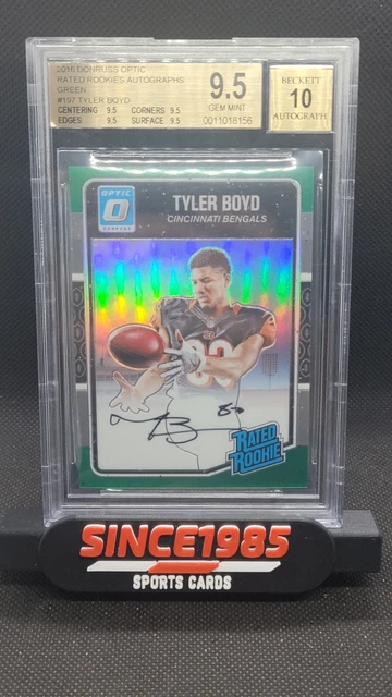 2016 Donruss Optic Tyler Boyd Green Auto /5 BGS 9.5/10 Bengals Rated Rookie