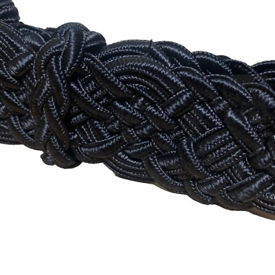 Carla Marchi black rayon woven braided adjustable belt M/L  display picture 1