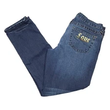 Baby Phat Skinny Jeans Distressed Love Dark Blue Vintage Y2K Junior's Size 11   