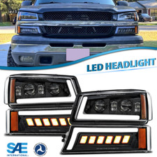 4th Gen DRL LED Headlights DOT Bumper Lamp For 2003-07 Chevy Silverado 1500 2500