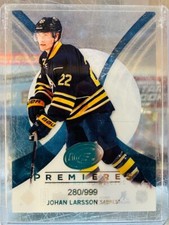 2013-14 UD ICE HOCKEY ROOKIE PREMIERES 53 JOHAN LARSSON /999 BUFFALO SABRES