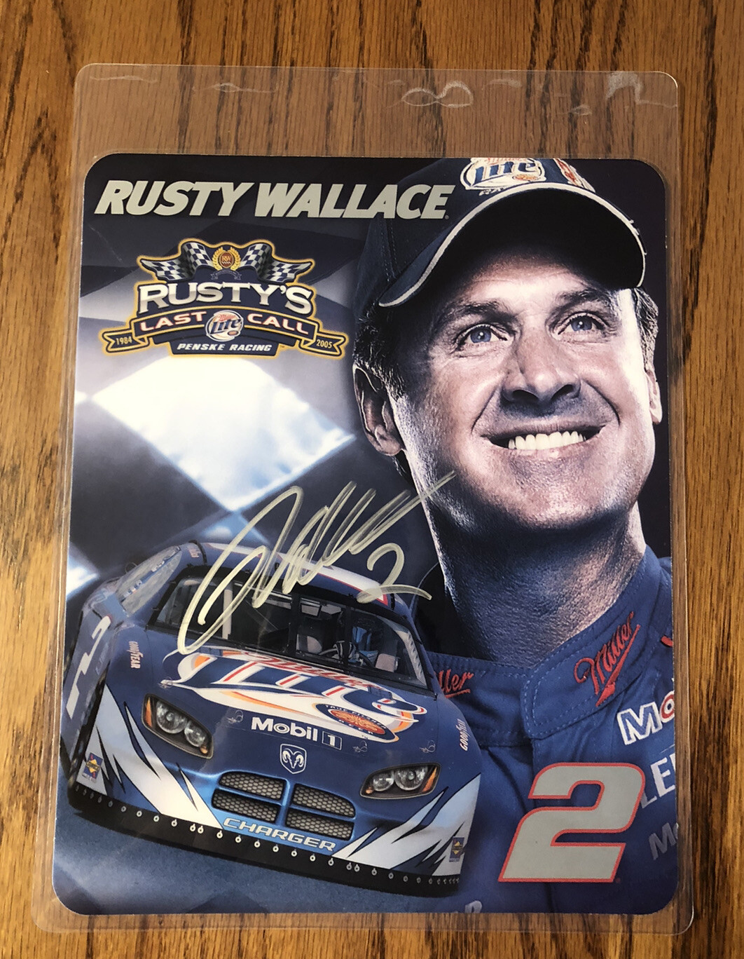 Rusty Wallace #2 Miller Lite NASCAR Autographed photo Card Laminated | eBay