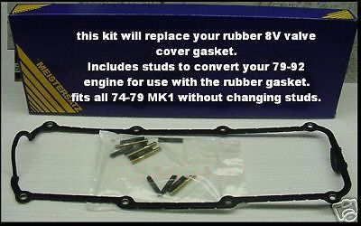 VW Rabbit gas diesel jetta mk1 Rubber Valve Cover Gasket Conversion Kit golf mk2