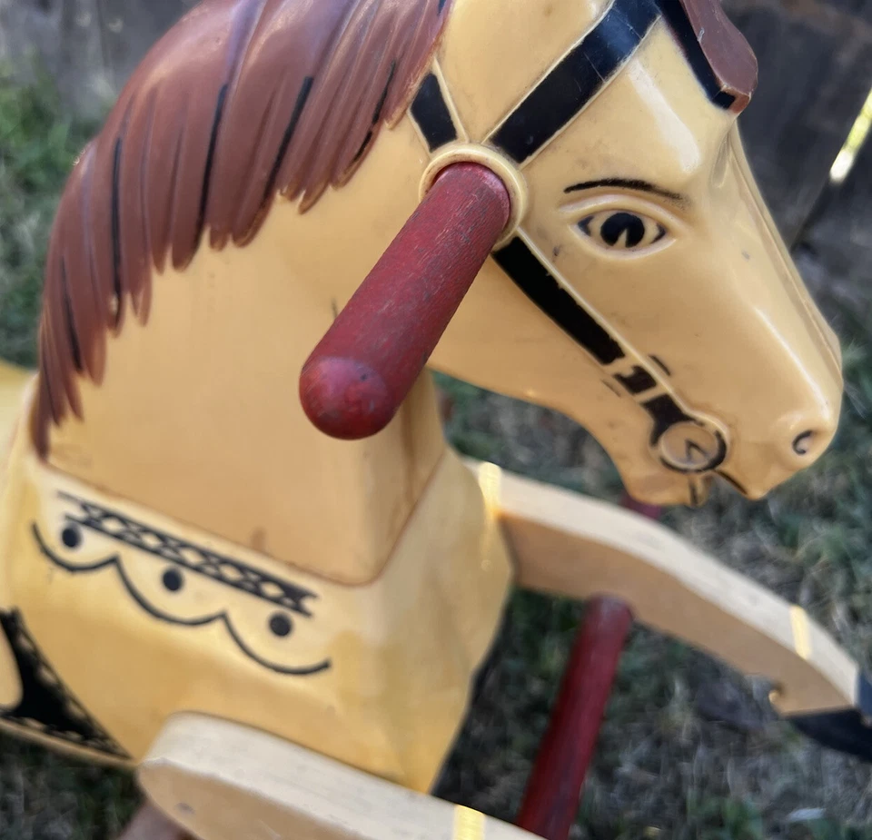 Rich Toys Davy Crockett Rocking Spring Horse Vtg Child Cowboy Western 1950's Old - Image 3 of 4