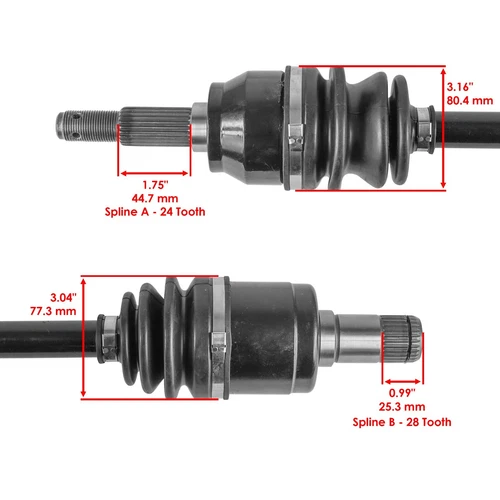 Caltric CV Axles for John Deere RSX850 860 RSX860 Front And Rear AM148393 - Imagen 3 de 7