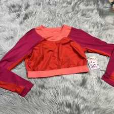 Joylab Womens Coral Pink Long Sleeve Crop Active Top Size XL