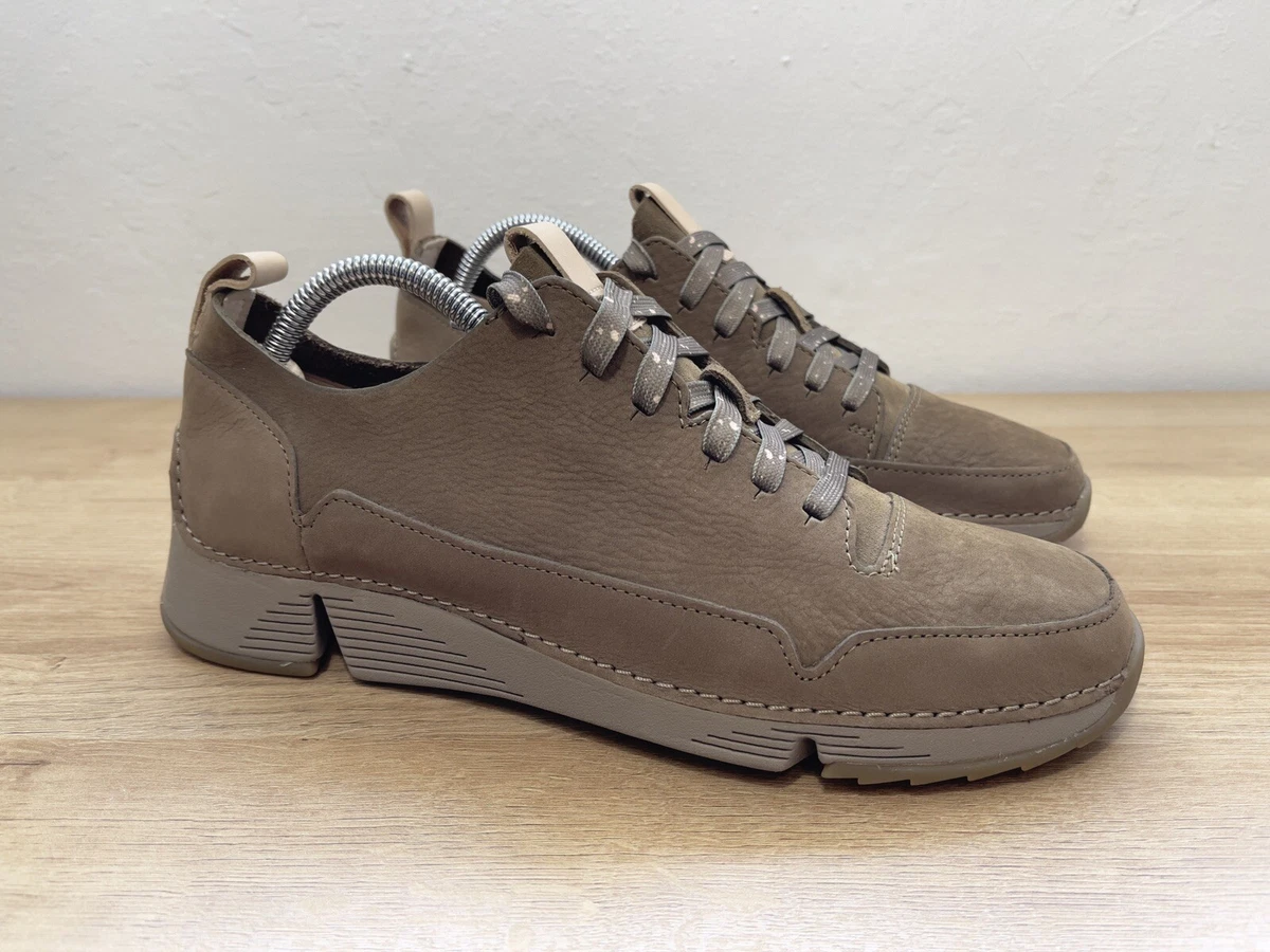 Clarks Trigenic Active Brown Leather Lace Up Shoes Sneakers