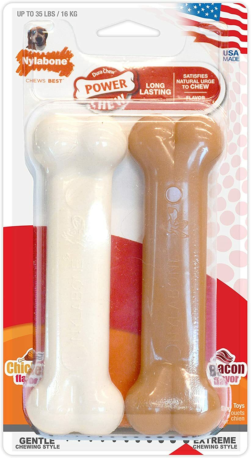 Nylabone Power Chew DuraChew Bone Dog Chew Toy, Twin Pack, Large
