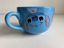 Lilo Stitch Disney Soup Mug Ceramic Blue Cup 20 Oz NEW