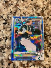 2021 Bowman Chrome Sapphire Edition Prospects Logan Davidson Oakland Athletics