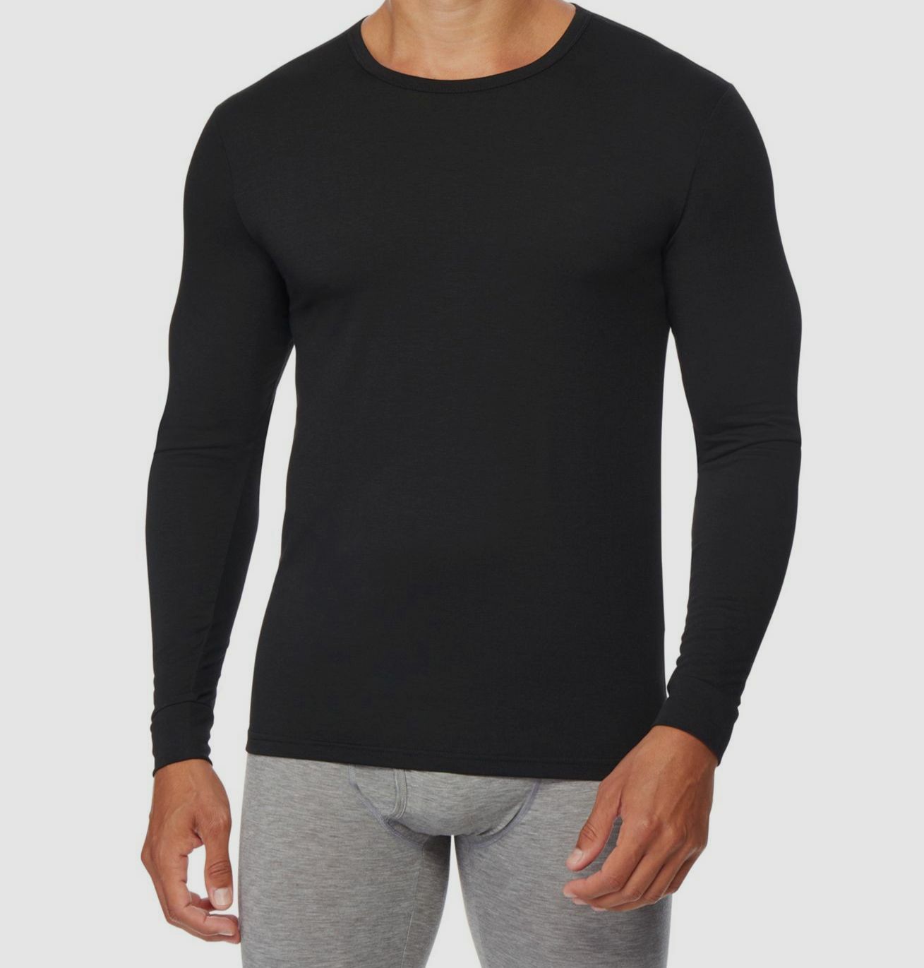 $17 32 Degrees Heat Men's Black Long-Sleeve Crewneck Shirt