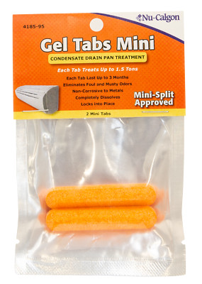 Nu-Calgon 4185-95 Condensate Pan Gel Tabs Mini, 1.5 ton, 2 tablets per pack