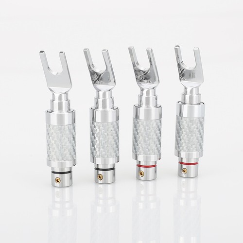 4 x sabots de câble Audiocrast HighEnd Carbon Rhodium Plated fourches - Photo 2 sur 6