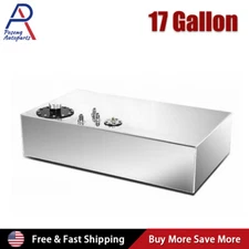 Aluminum 17 Gallon/64L Street Rod Race Fuel Cell Gas Tank w/ Cap & Level Sender