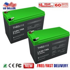 2x 12V 7Ah Lithium iron LiFePO4 Battery Deep Cycle BMS Solar Home Energy Storage