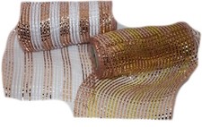 10 Yards Deluxe Rose Gold Metallic Mesh Ribbon, 6" Wide, 2 Designs Included