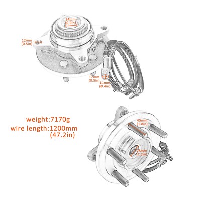 Front Wheel Hub &Bearing for Ford F150 f150 4WD 4x4 JL3Z1104P