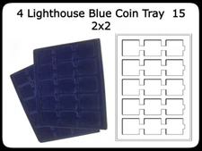 4 Display Storage Trays for 2x2 Coin Cardboard Flips Quadrums Fit Lighthouse Box