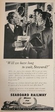 Seaboard Railway Train Magazine Ad Locomotive Steward Railroad Vintage Wall Art 