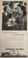 Seaboard Railway Train Magazine Ad Locomotive Steward Railroad Vintage Wall Art 