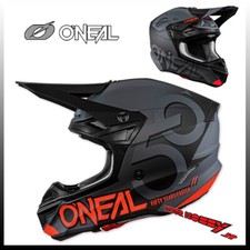 CASCO CROSS ENDURO O’NEAL SERIE 5 POLYACRYLITE FIVE ZERO BLACK NEON RED TAGLIA L
