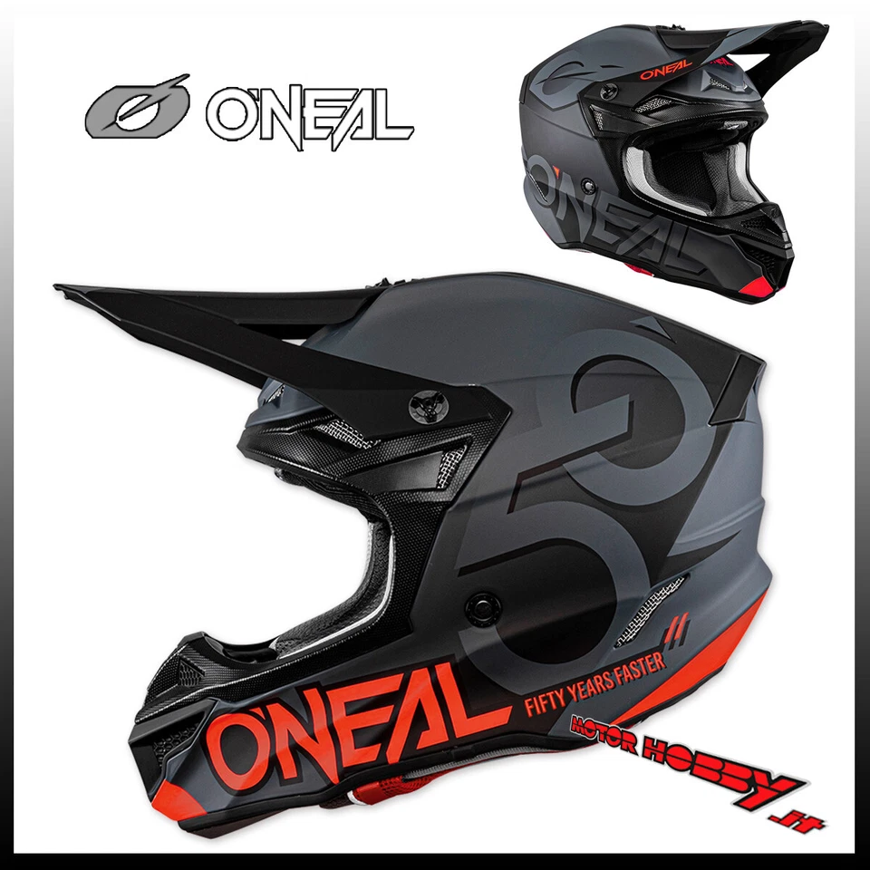 CASCO CROSS ENDURO O'NEAL SERIE 5 POLIACRILITA CINCO CERO NEGRO NEÓN ROJO TALLA L - Imagen 1 de 1