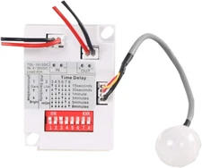 Hiletgo 12V 24V PIR Motion Sensor 7-10M Switch IR Infrared Human Body Induction