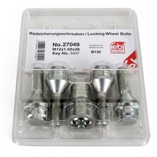febi 27049 Felgenschloss Satz M12x1,5 für BMW DACIA FIAT FORD MINI RENAULT