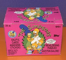 1990 TOPPS THE SIMPSONS “JUMBO” CELLO BOX = 24 UNOPENED MINT CELLO PACKS!