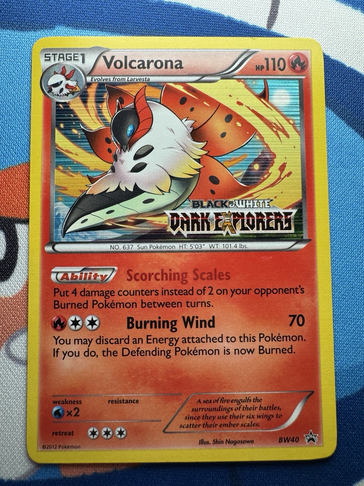 Volcarona Dark Explorers Holo Prerelease Promo BW40 Lightly Played Pokemon