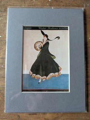 Vintage VOGUE Magazin Cover Kunstdruck montiert 20er 30er Jahre Stil 1970 Reproduktion