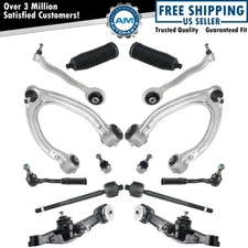 14 Piece Steering & Suspension Kit Upper Lower Control Arms Tie Rods Ball Joints
