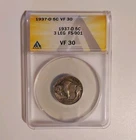 ANACS 1937-D VF 30 3 Legged Buffalo Nickle