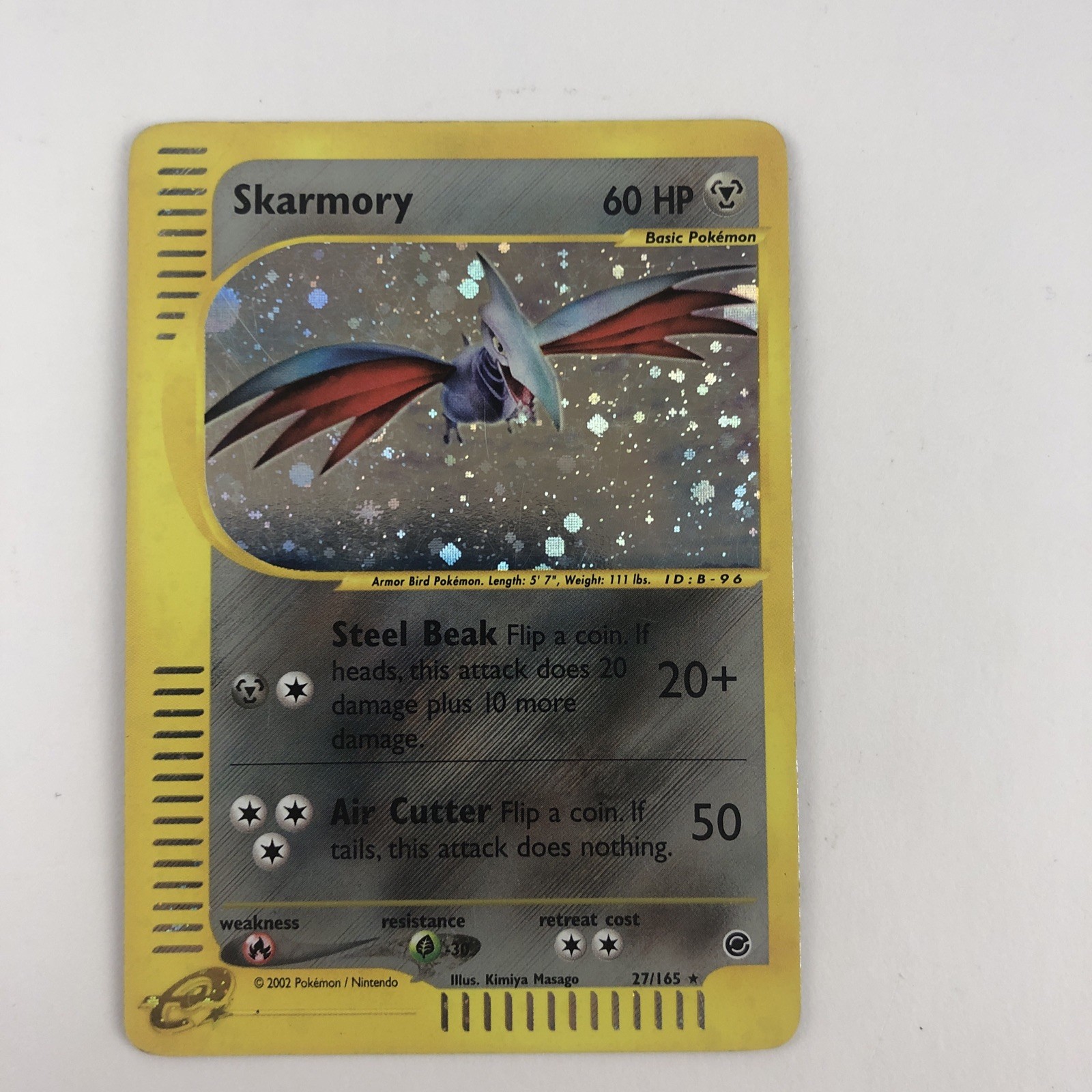 Pokemon Skarmory Expedition Holo Rare Card 27/165 MP