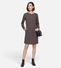 Loft Ann Taylor Multicolor Print Button Long Sleeve Shift Shirt Dress Size MP